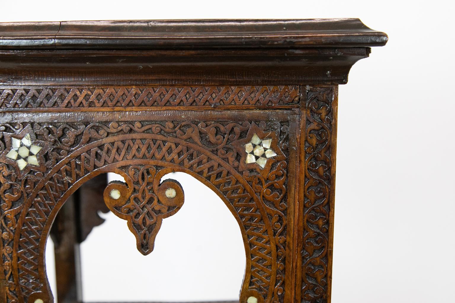 Carved Moroccan Plant Stand 2