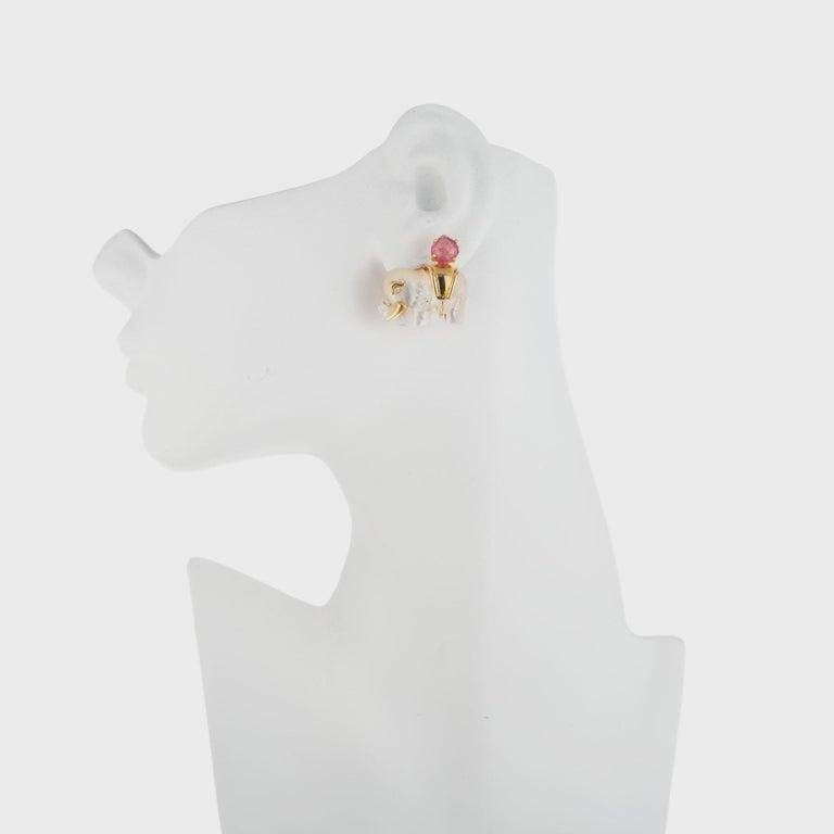 gold elephant stud earrings