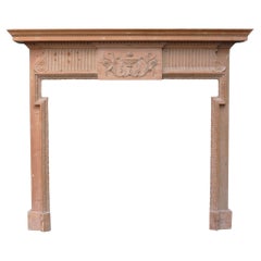 Antique Carved Neoclassical Georgian Style Fire Mantel