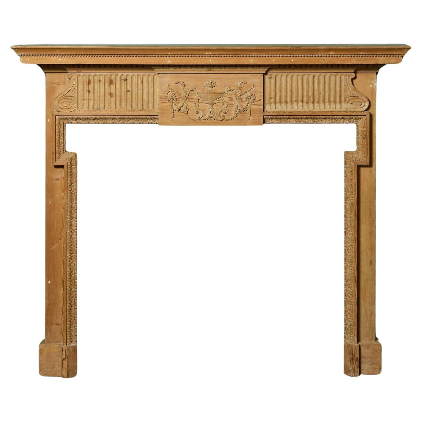 Carved Neoclassical Georgian Style Fire Mantel