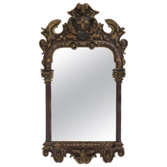 Retro Carved Neoclassical Giltwood Mirror with Corinthian Columns and Acanthus Leaves 
