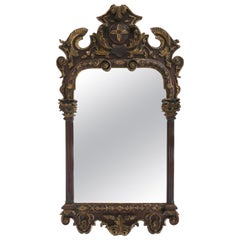 Carved Neoclassical Giltwood Mirror with Corinthian Columns and Acanthus Leaves