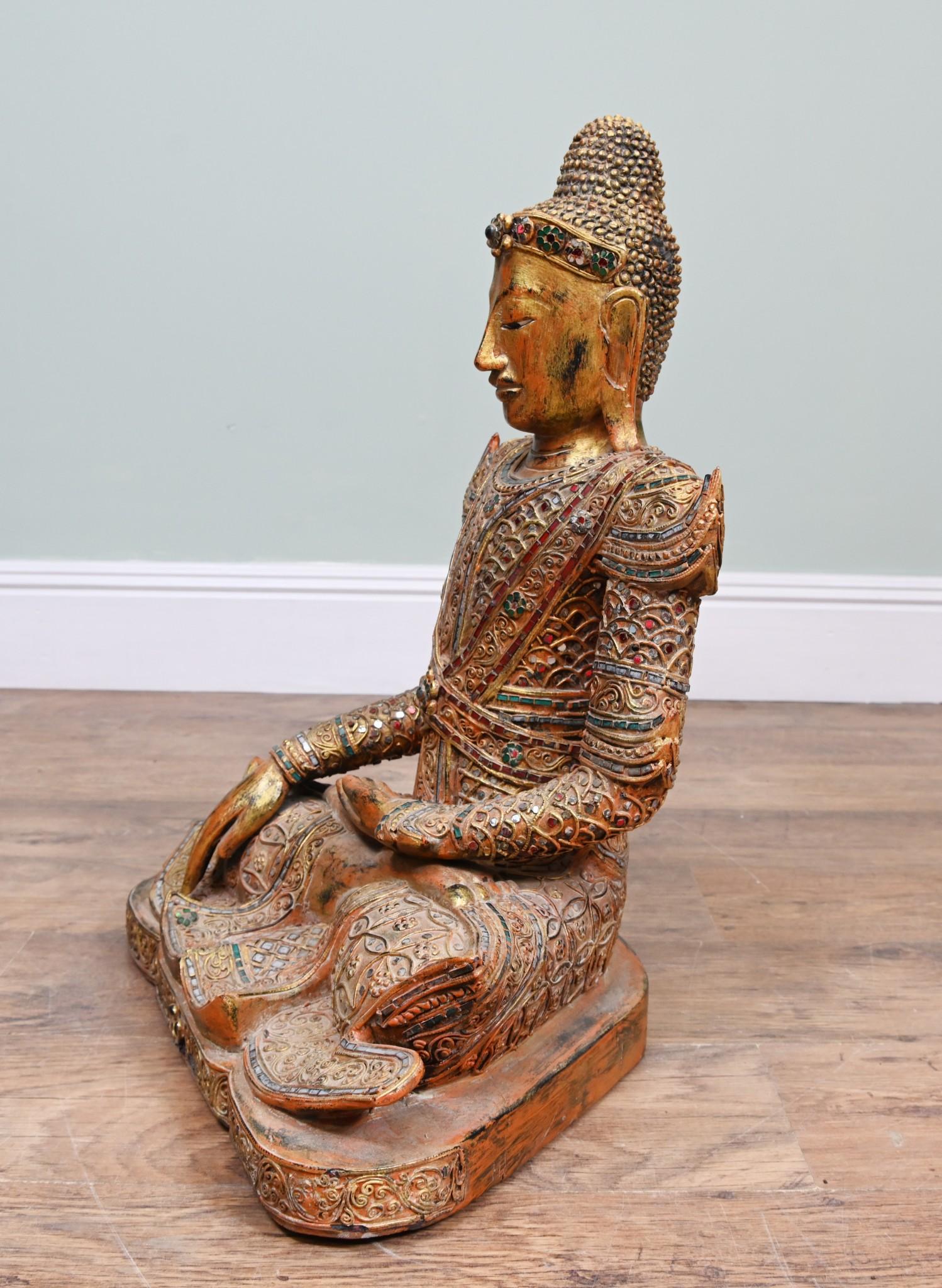 Estatua de Buda nepalí tallada Postura de Meditación del Loto Budista en venta 5