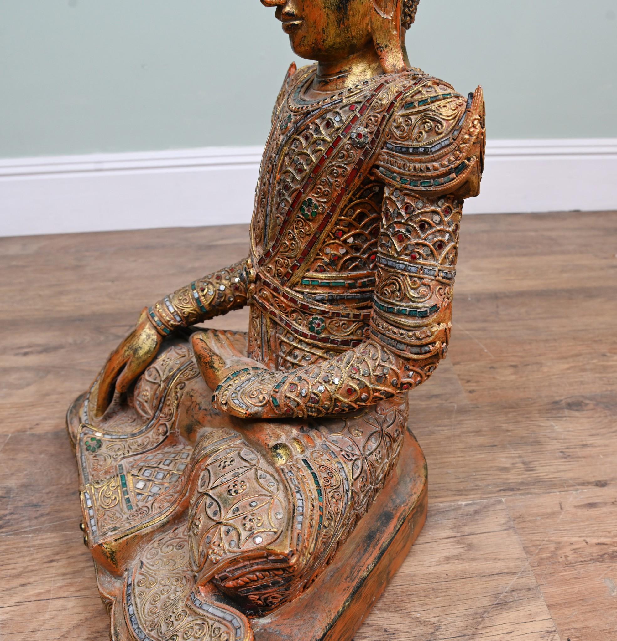 Estatua de Buda nepalí tallada Postura de Meditación del Loto Budista en venta 2