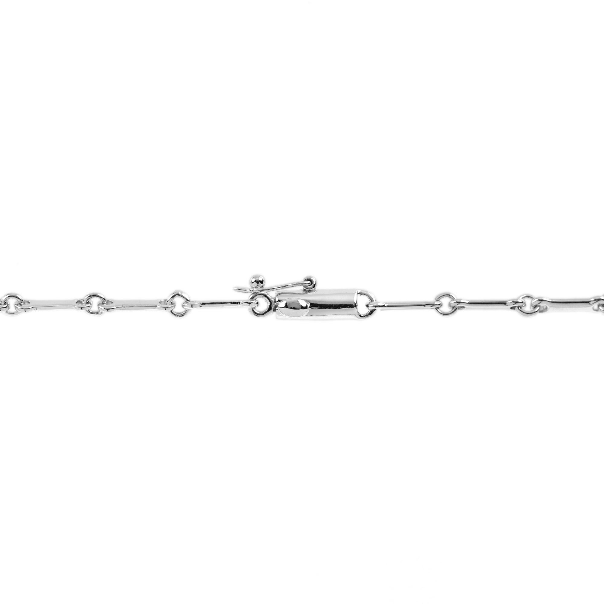Collier en or blanc 18K, sculpté et non chauffé, rubis rose rouge, émeraude verte et diamant Unisexe en vente