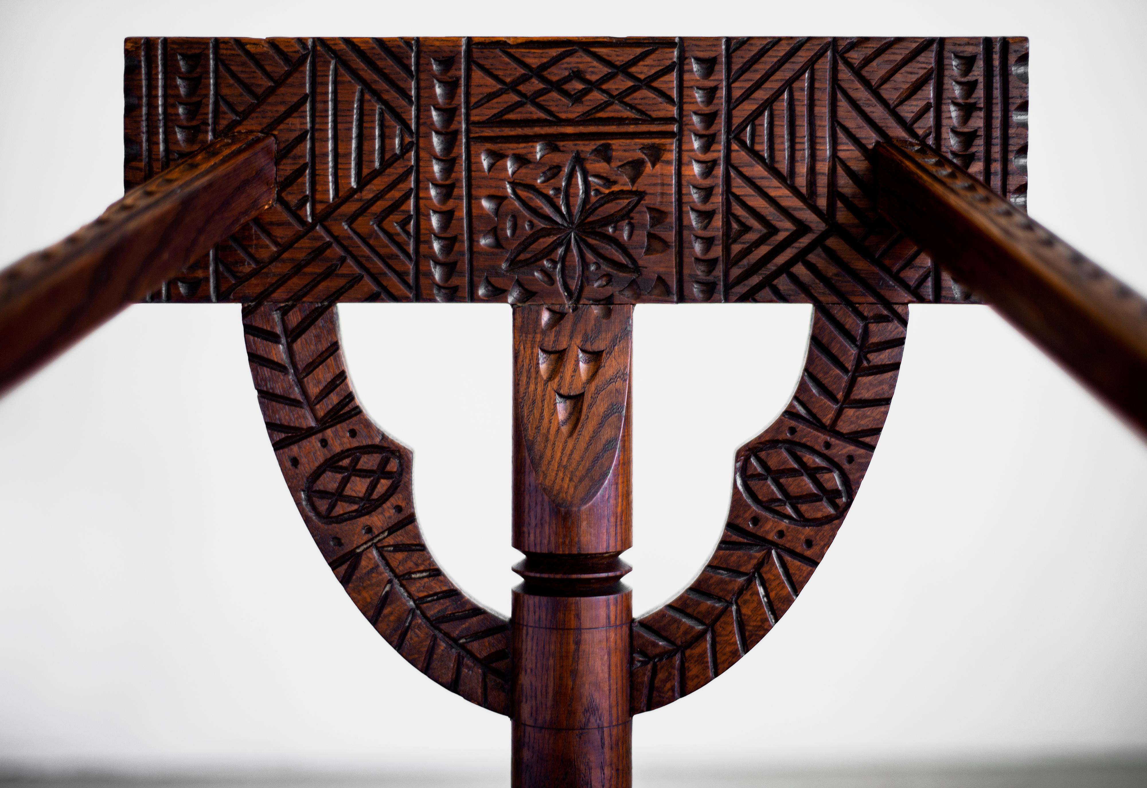 20th Century Carved Nordic Monk Chairs