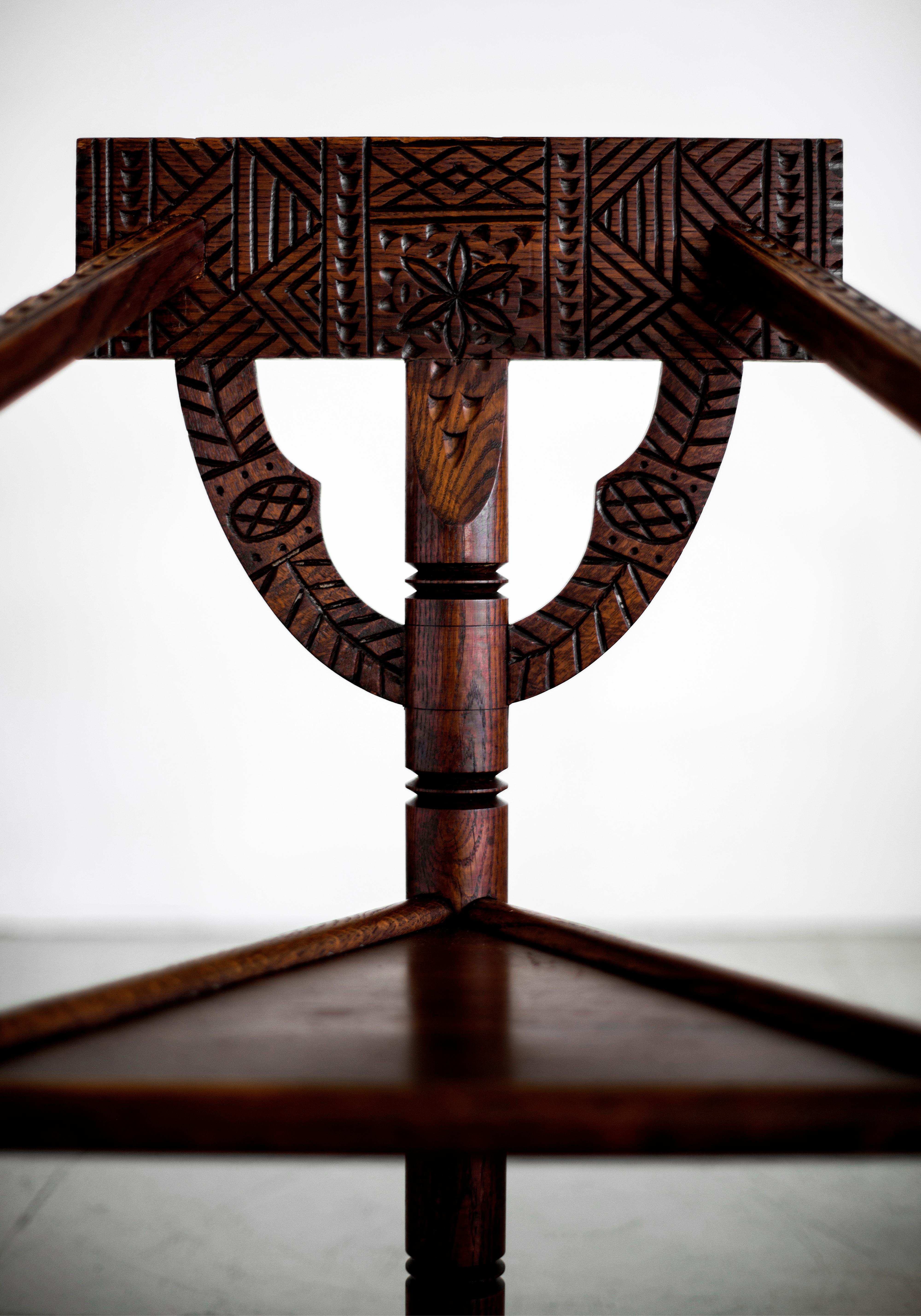 Oak Carved Nordic Monk Chairs