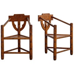 Carved Nordic Monk Chairs