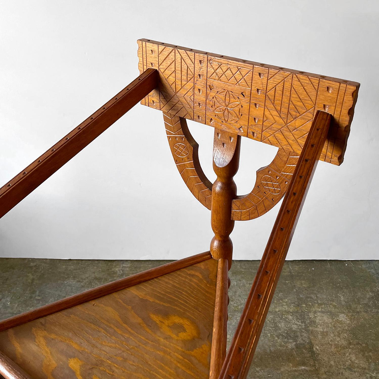 Carved Nordic Oak Corner Chair  For Sale 6