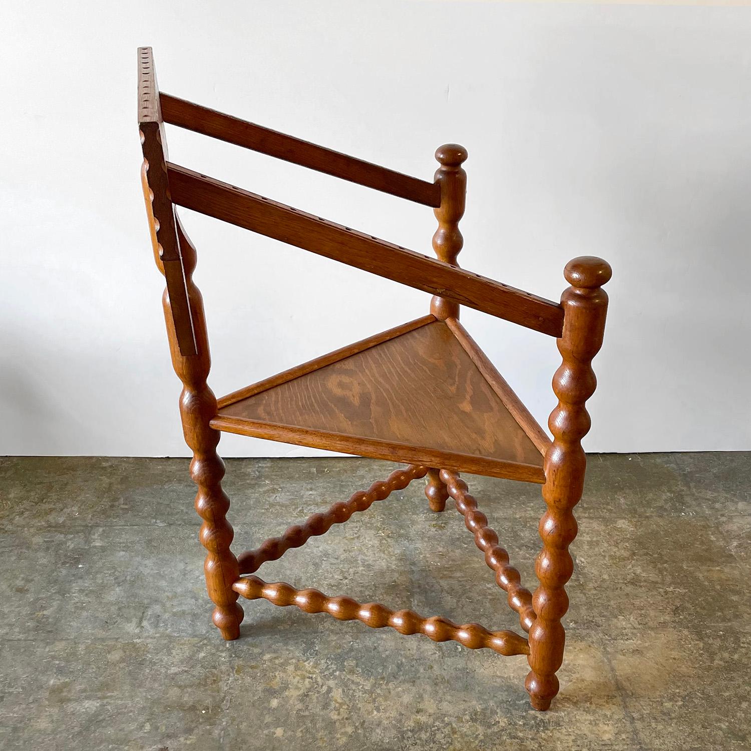 Carved Nordic Oak Corner Chair  For Sale 14