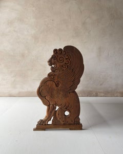 Carved Oak and Pine Bench by architect Lars Israel Wahlman, Sweden, 1901