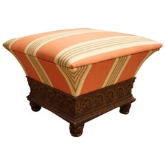 William IV carved Oak and upholstered Ottoman attributed to Thomas King c1830