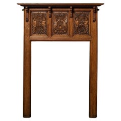 Antique Carved Oak Fireplace