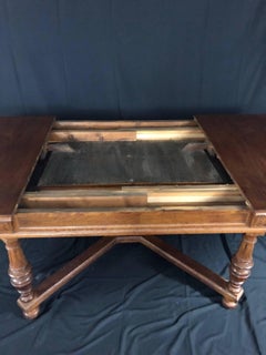 Carved Oak Arts & Crafts Art Deco French Expandable Dining Table