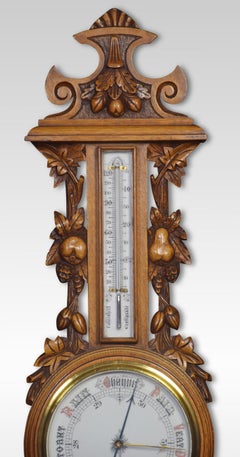 Carved Oak Barometer