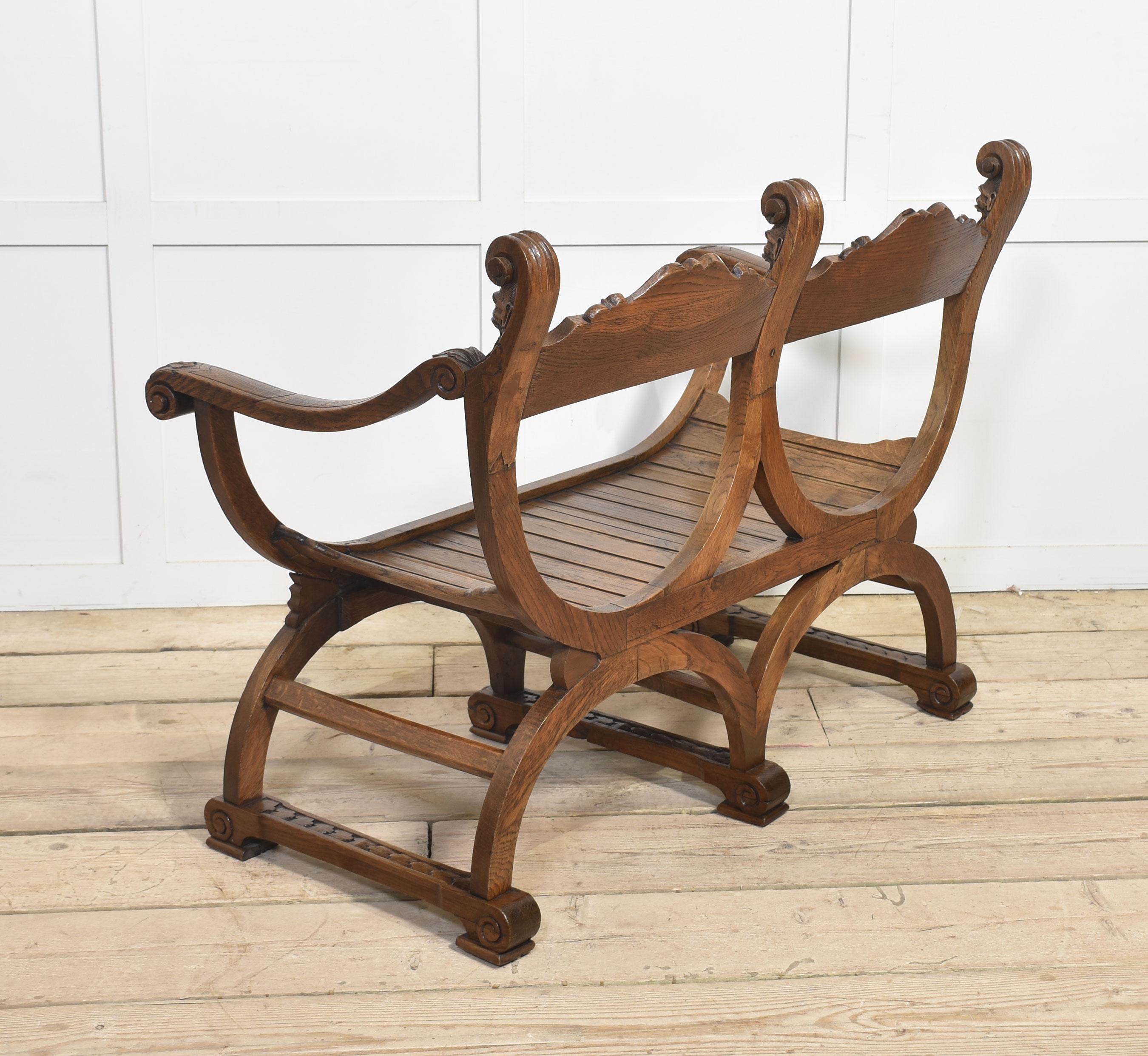 Panchina in Oak intagliata in vendita 4