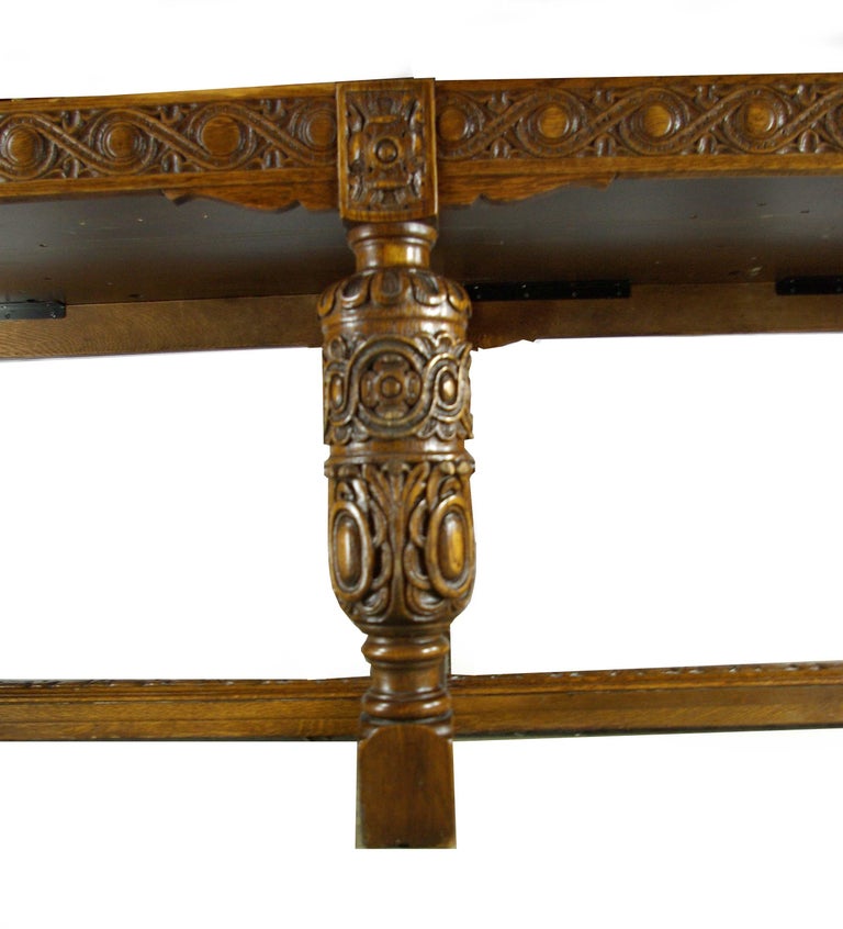 Carved Oak Boardroom Table, Large Conference Table, Gothic ...