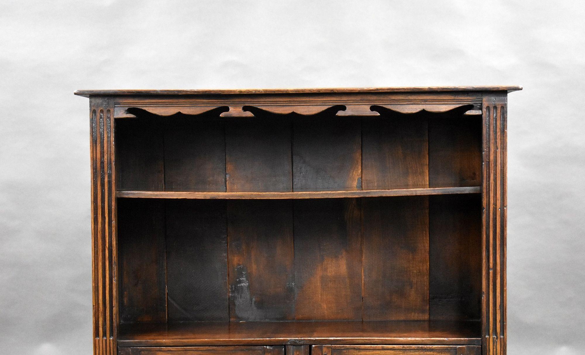 Late 20th Century Carved Oak Bookcase/Cabinet For Sale