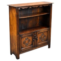 Vintage Carved Oak Bookcase/Cabinet