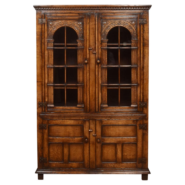 Carved Oak Bookcase For Sale at 1stDibs