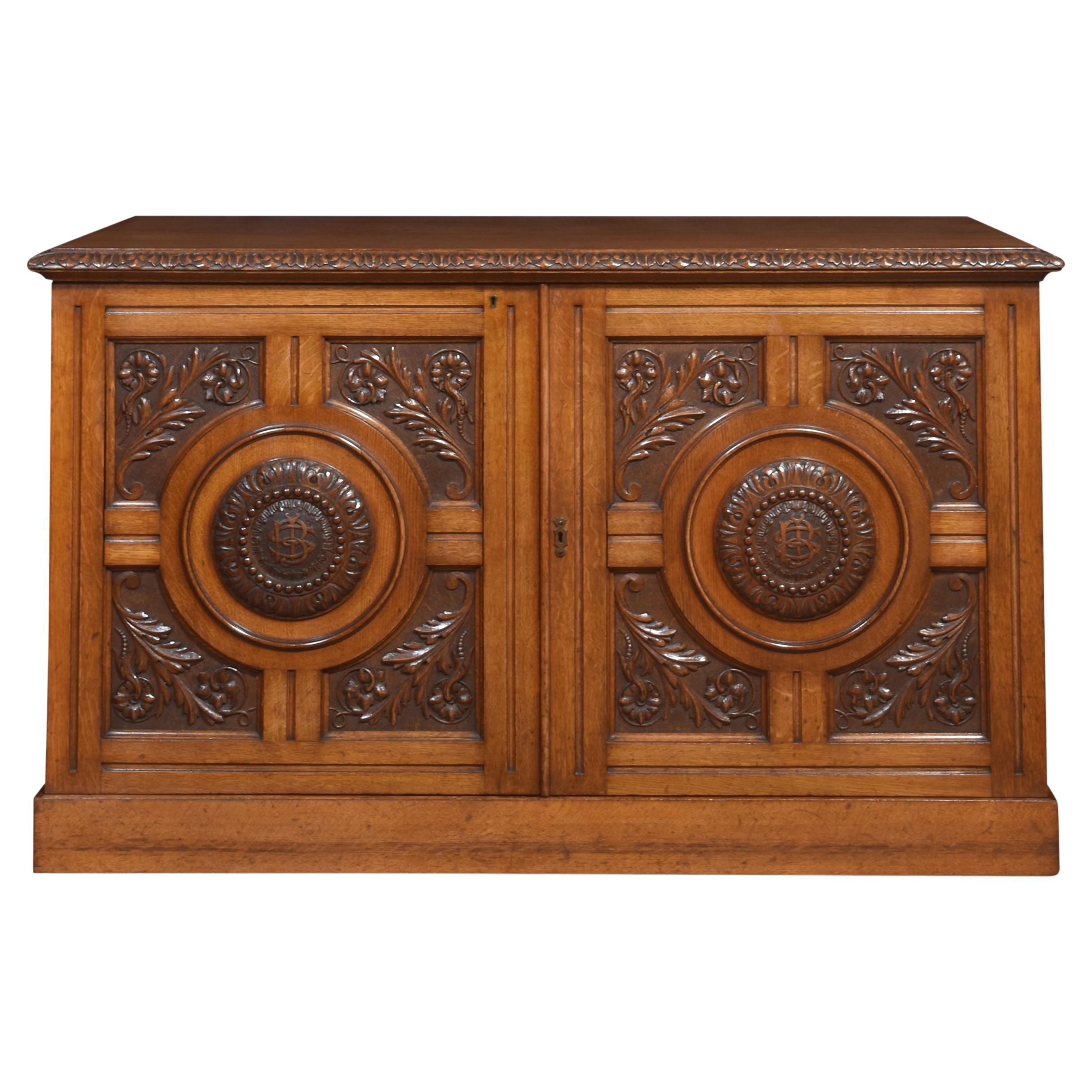 Carved oak Cabinet For Sale