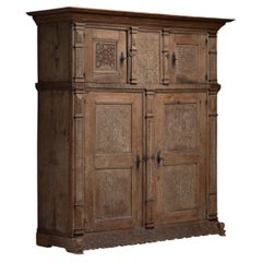 Geschnitzter Eichenschrank, Deutschland 1787