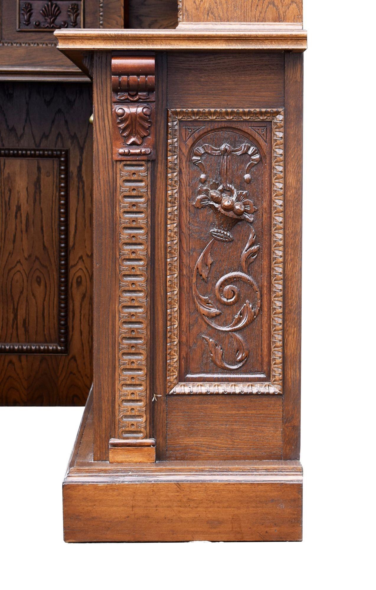 Carved Oak Canted Corner Bar 1