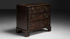 Carved Oak Chest, England 1780