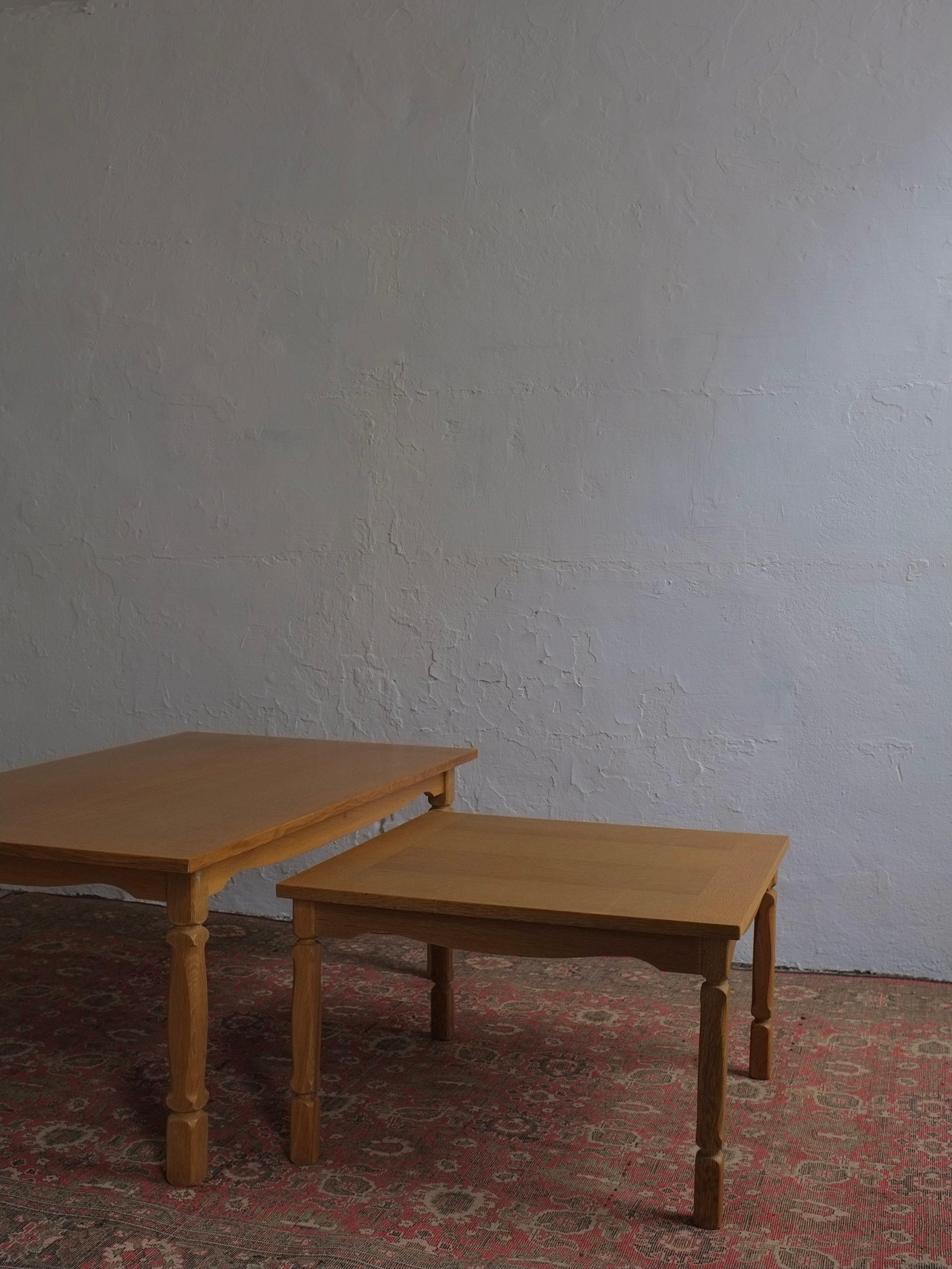 Rustic Carved Oak Coffee Table, Henning Kjaernulf, Denmark 1950s For Sale