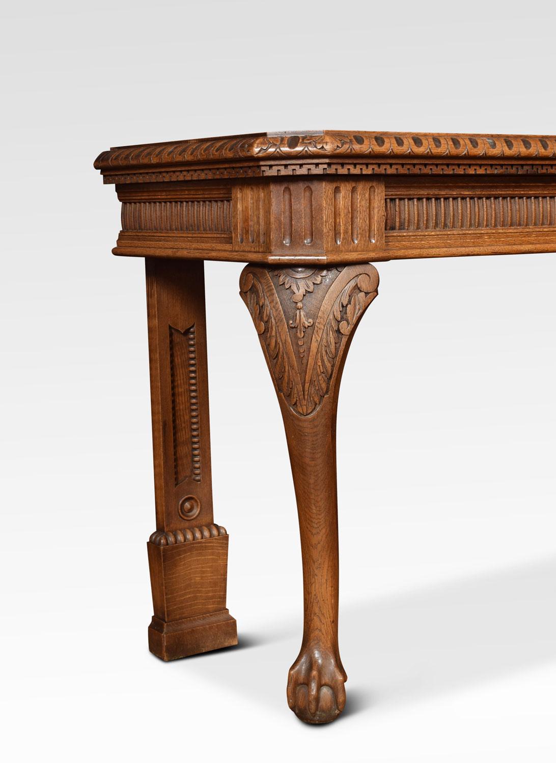 Carved Oak Console Table 5