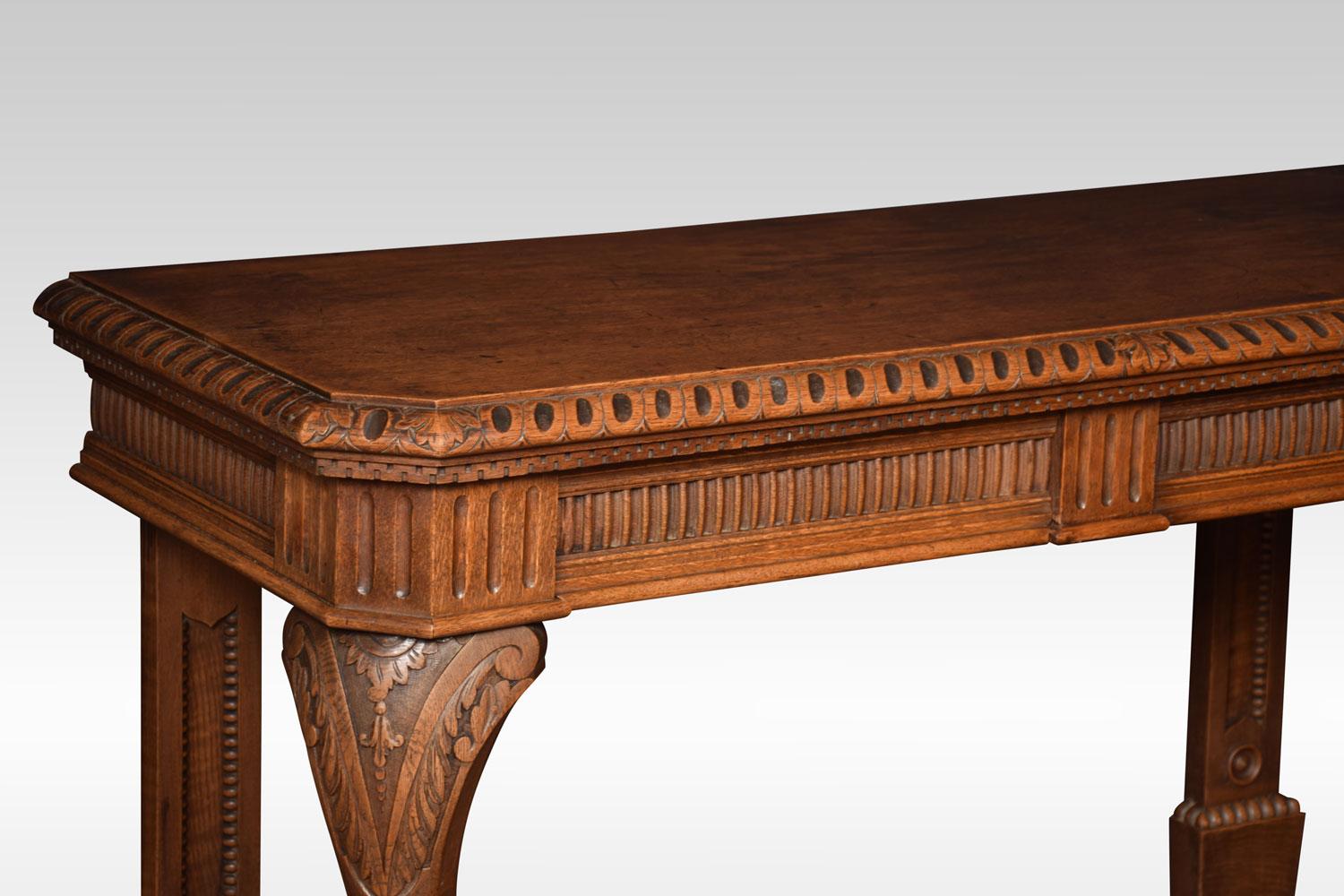 Carved Oak Console Table 7