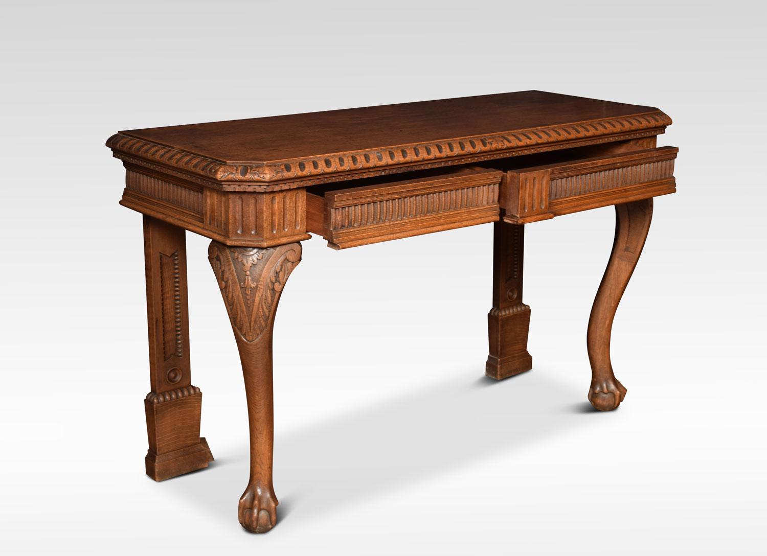 British Carved Oak Console Table