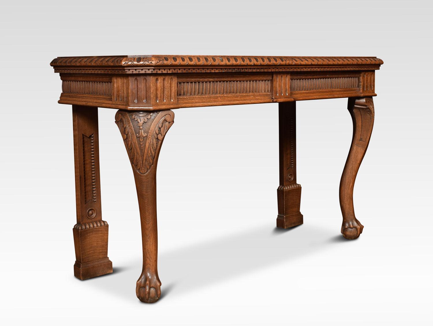 19th Century Carved Oak Console Table