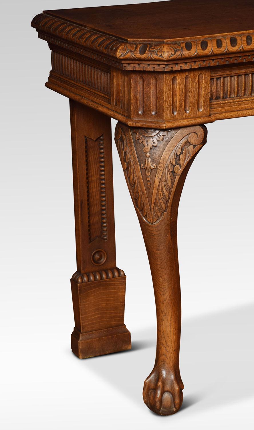 Carved Oak Console Table 1