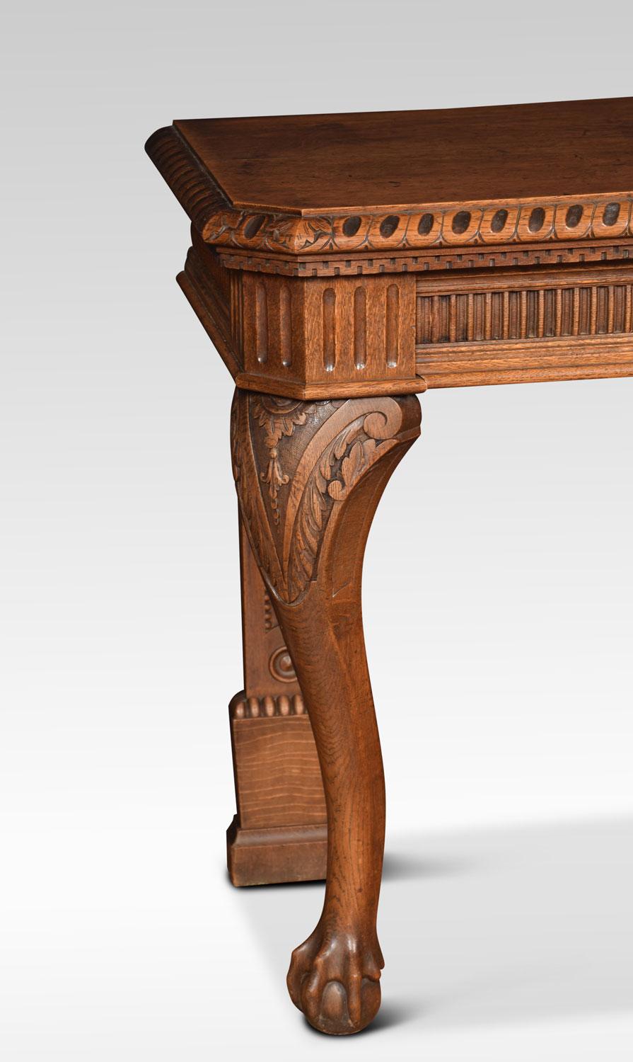 Carved Oak Console Table 4