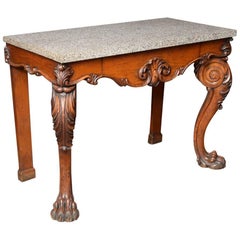 Antique Carved Oak Console Table