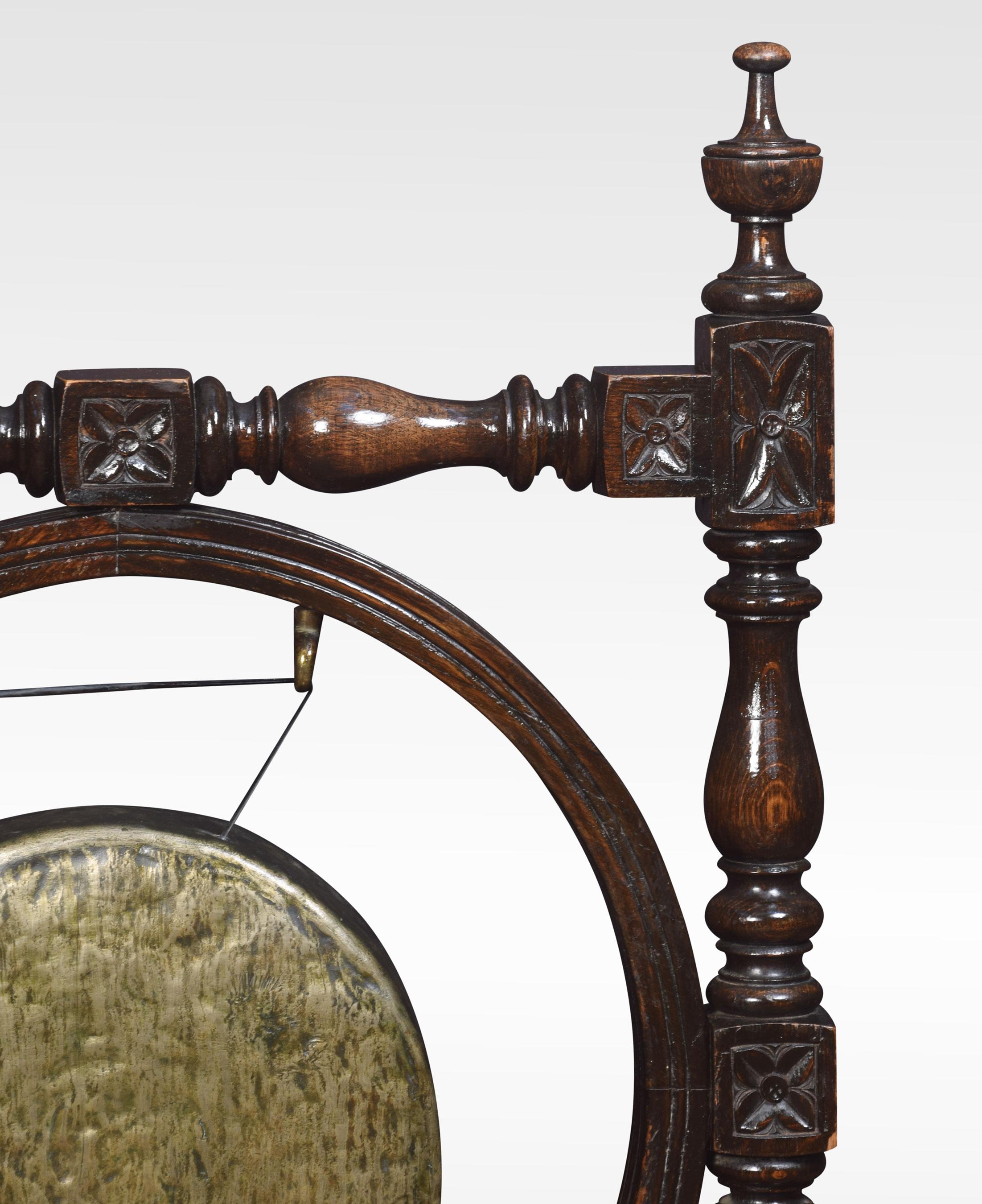 British Carved Oak Dinner Gong