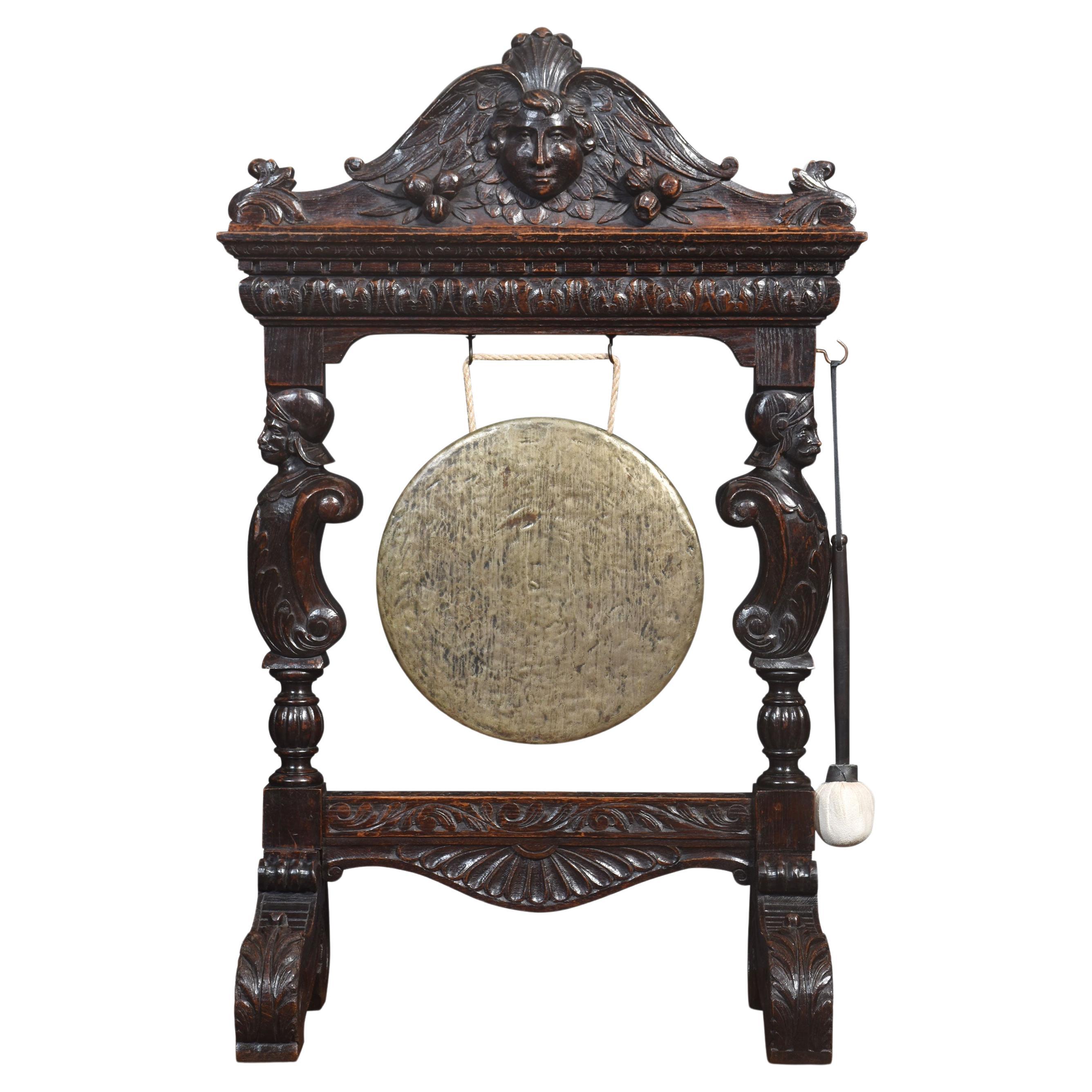 Carved oak dinner gong