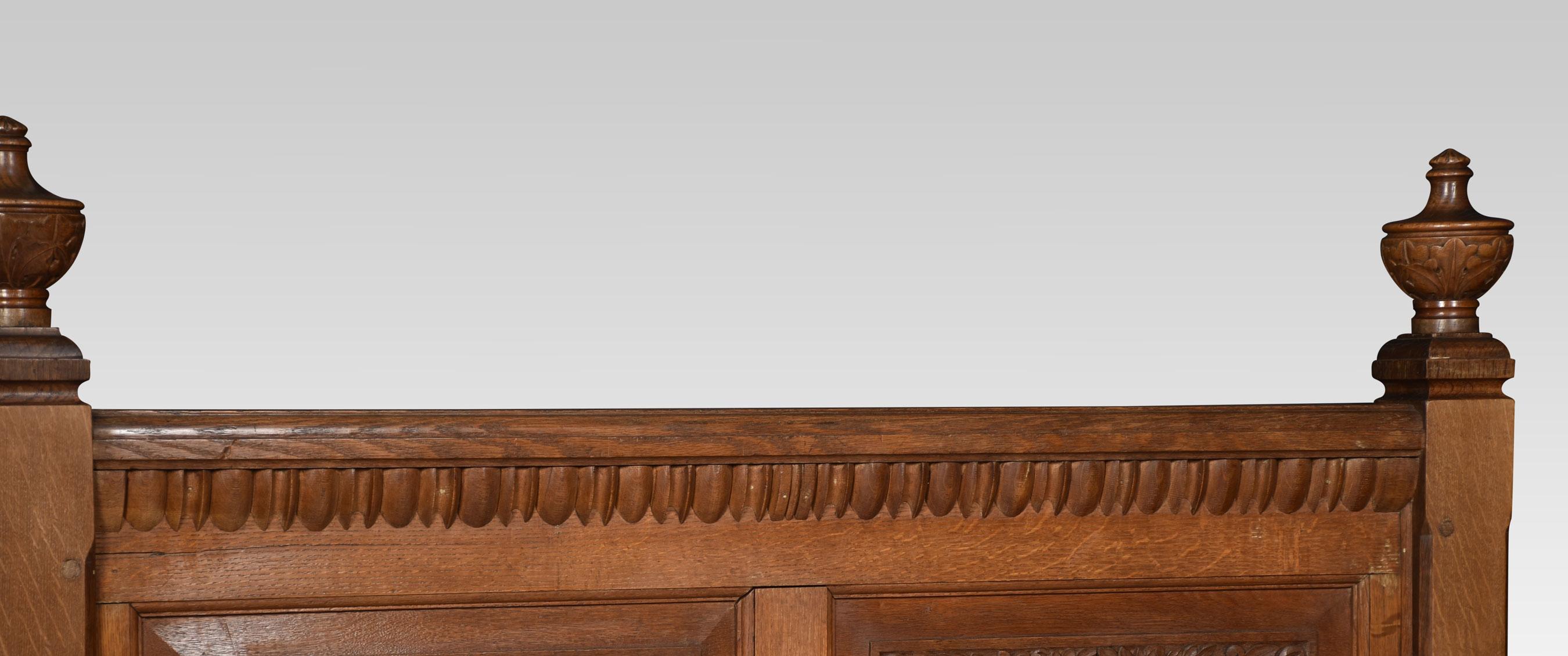 Carved Oak Double Bed 2