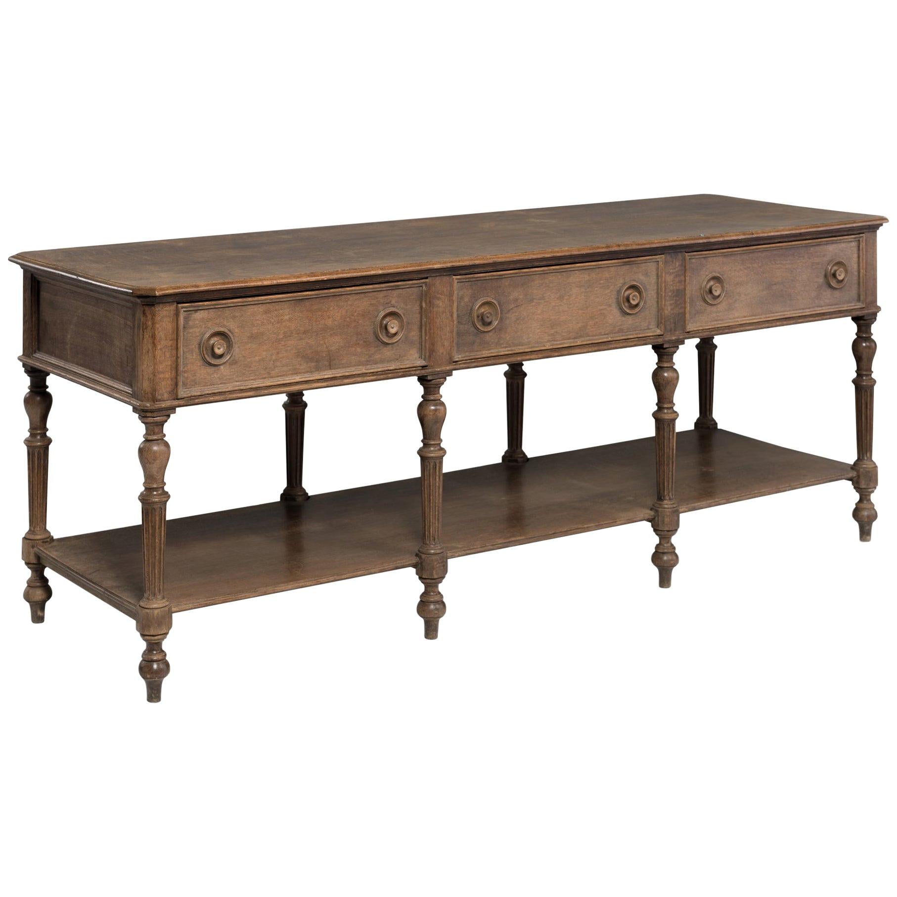 Carved Oak Drapers Table, France, circa 1890