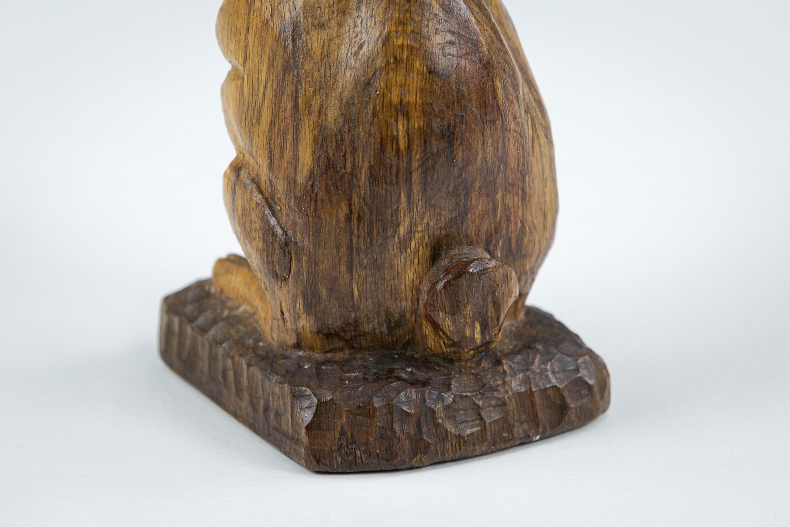 Carved Oak Early 20th Century Rabbit Sculpture For Sale 4
