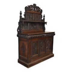 Carved Oak English Sideboard, circa 1900