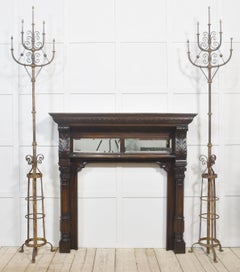 Carved oak fire surround