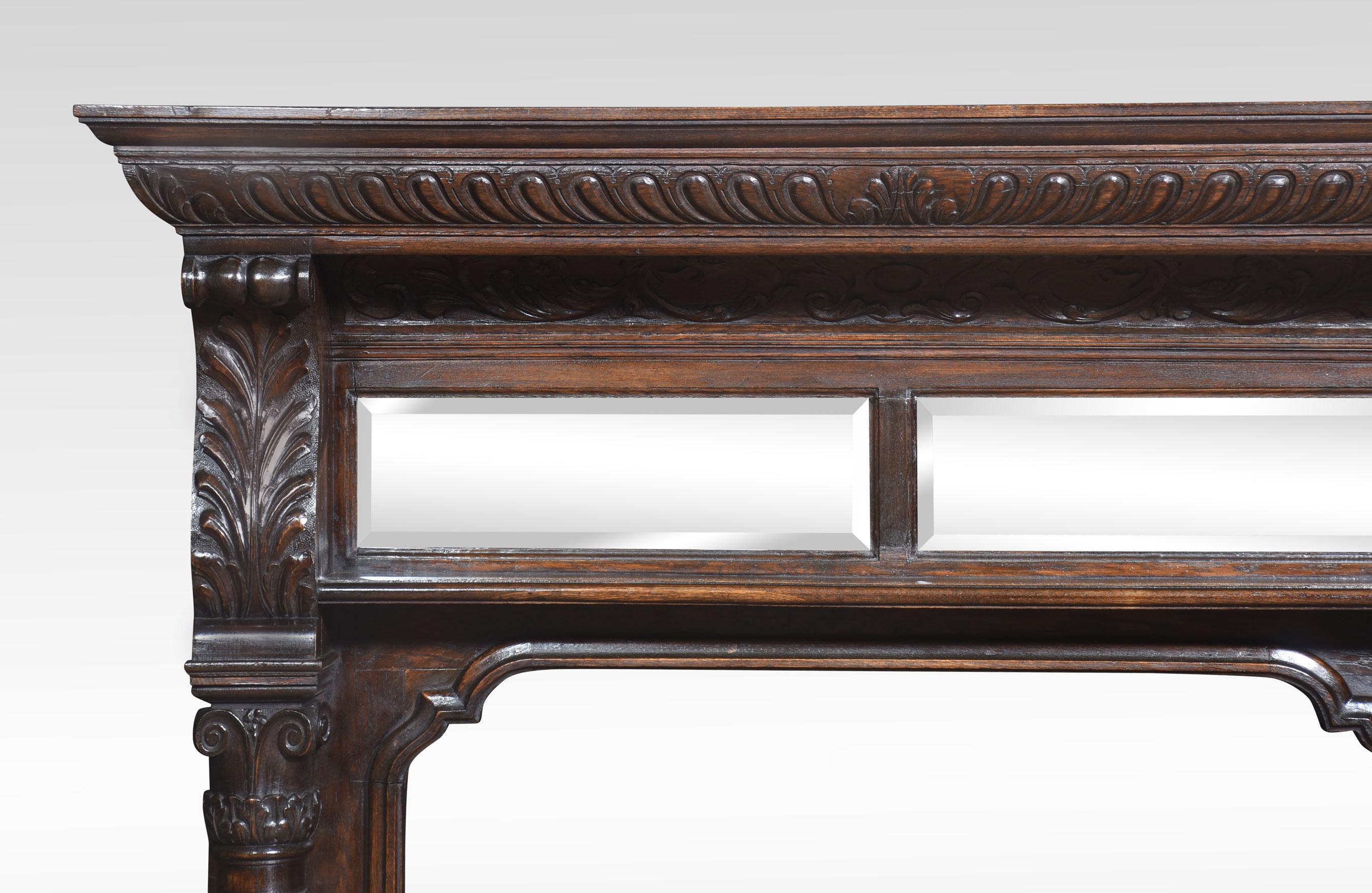 20th Century Carved oak fire surround For Sale