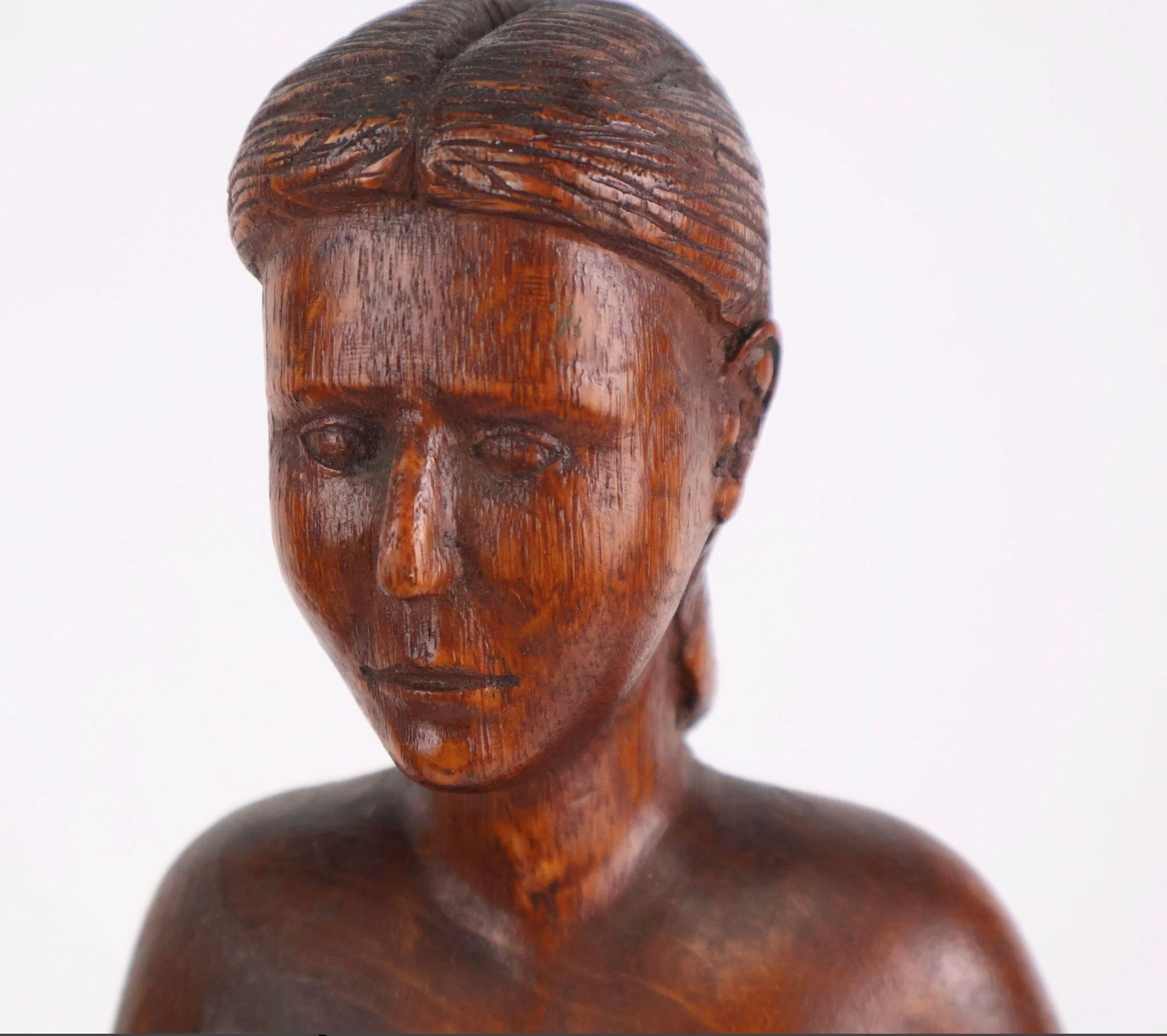Figure Folk Art Carved di Oak in vendita 4