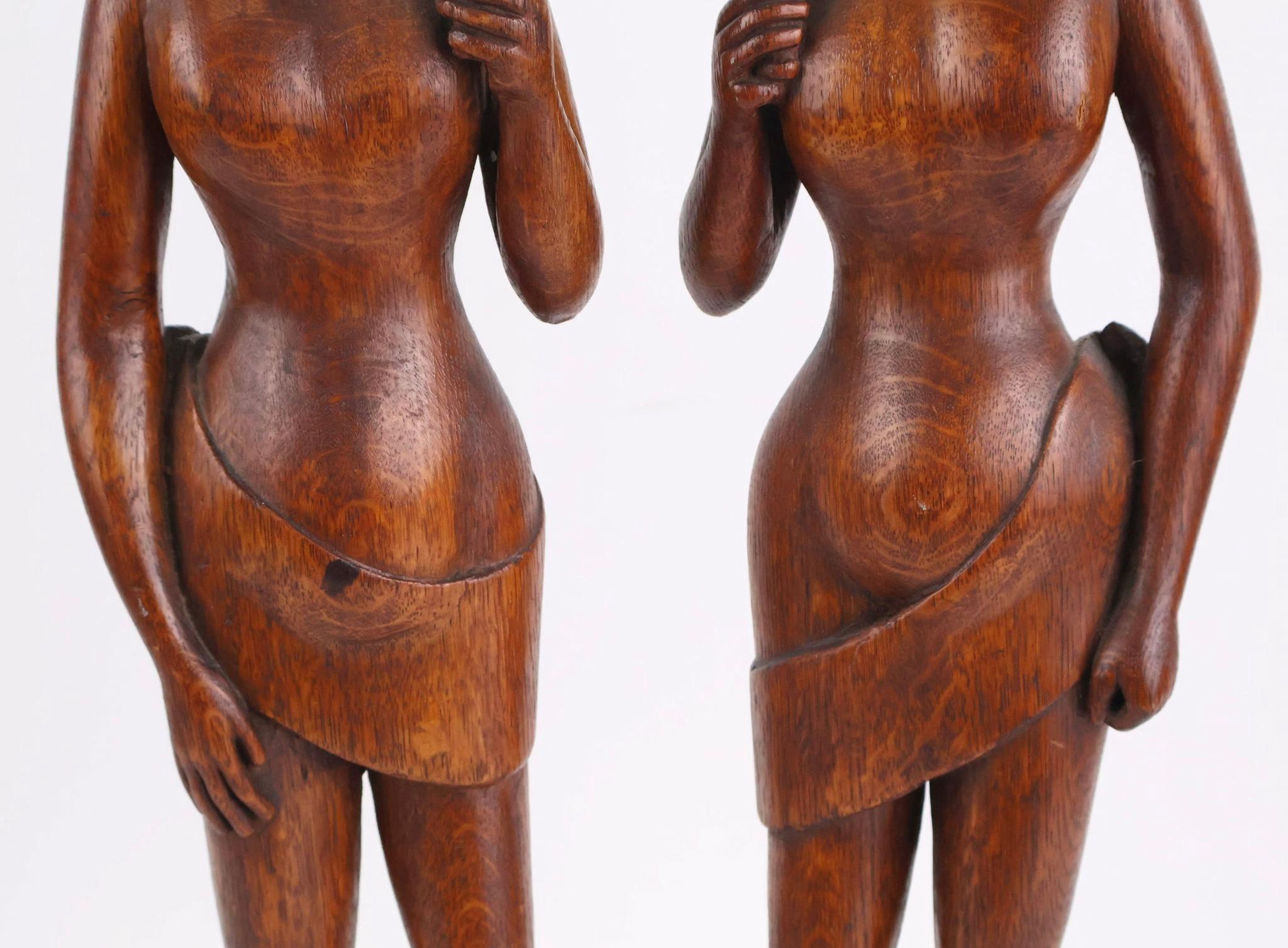 Figure Folk Art Carved di Oak in vendita 5