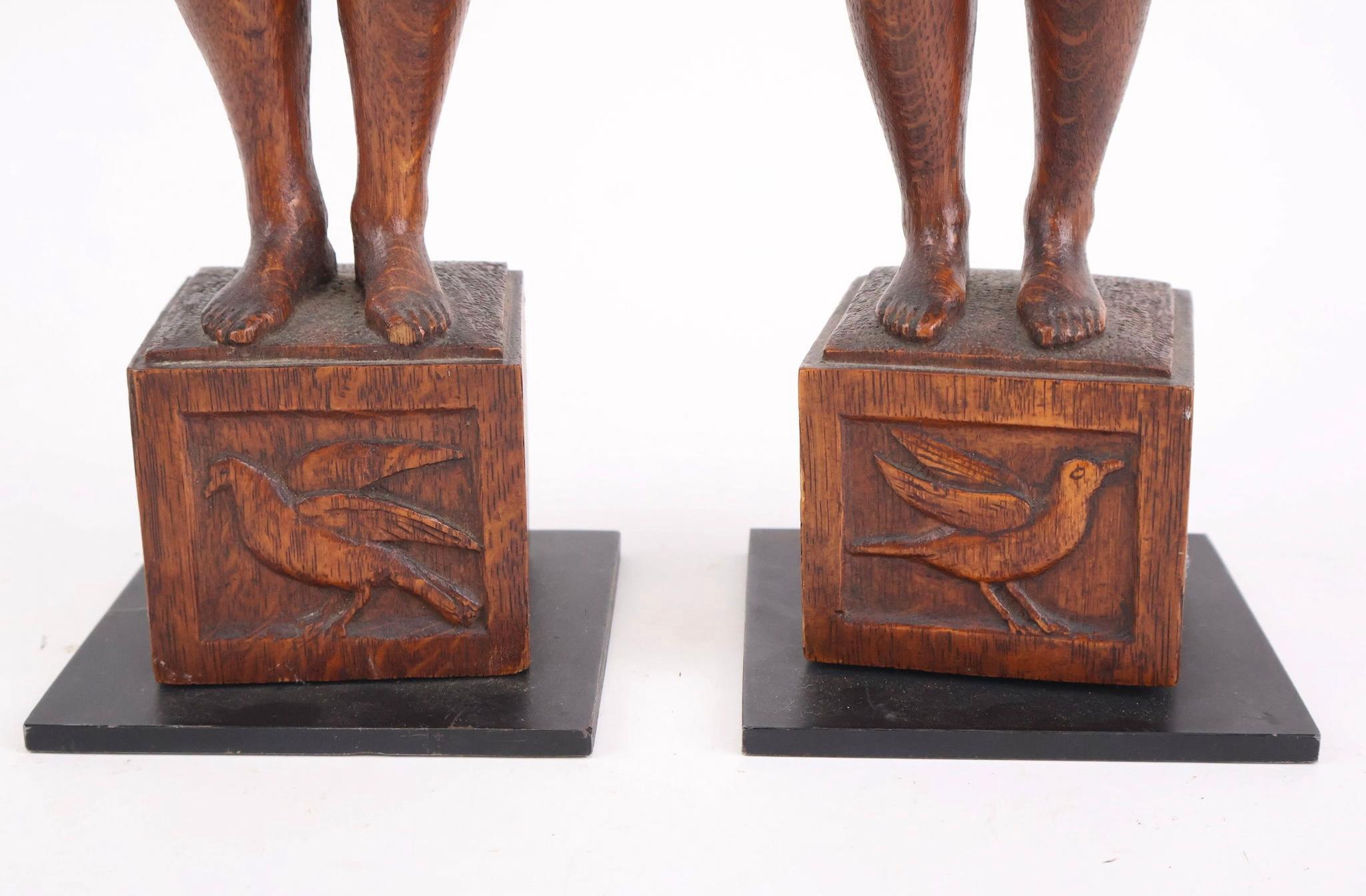 Figure Folk Art Carved di Oak in vendita 6