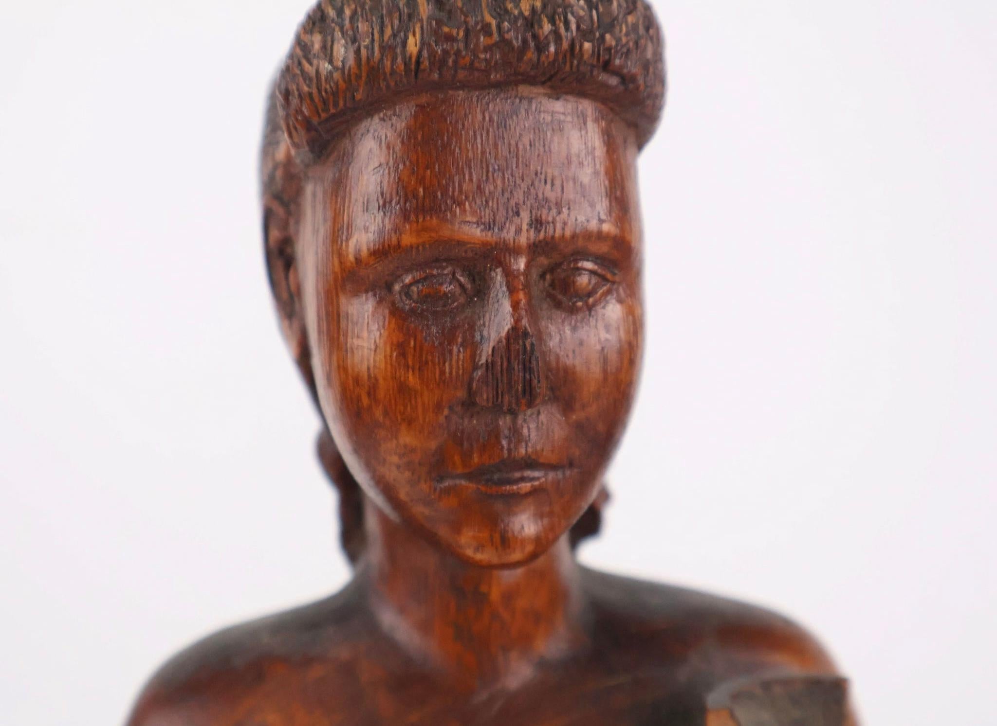 Figure Folk Art Carved di Oak in vendita 1