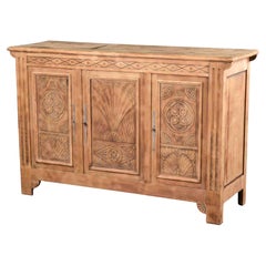 Carved Oak French Art Deco Sideboard, circa 1930s