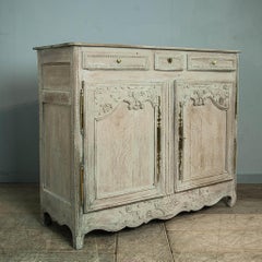 Antique Louis XVI Buffet, Carved Bleached Oak, French, Circa 1780